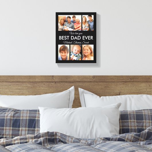 Beste vader ooit Foto Collage Fathers Day Canvas Afdruk (Insitu (Slaapkamer))