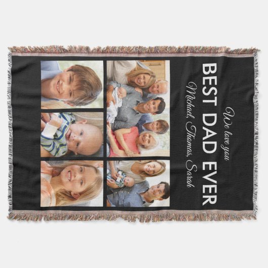 Beste vader ooit Foto Collage Fathers Day Deken (Voorkant)