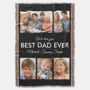 Beste vader ooit Foto Collage Fathers Day Deken