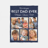 Beste vader ooit Foto Collage Fathers Day Fleece Deken (Voorkant)