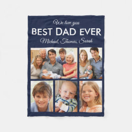Beste vader ooit Foto Collage Fathers Day Fleece Deken