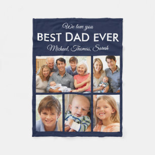 Beste vader ooit Foto Collage Fathers Day Fleece Deken