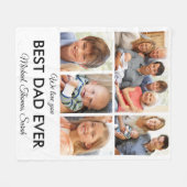 Beste vader ooit Foto Collage Fathers Day Fleece Deken (Voorkant (Horizontaal))