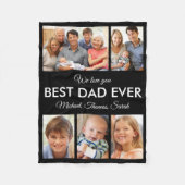 Beste vader ooit Foto Collage Fathers Day Fleece Deken (Voorkant)