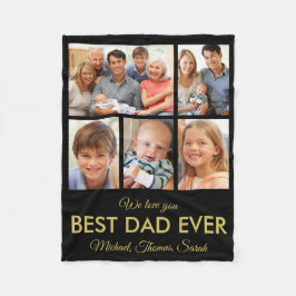 Beste vader ooit Foto Collage Fathers Day Fleece Deken
