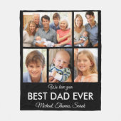 Beste vader ooit Foto Collage Fathers Day Fleece Deken (Voorkant)