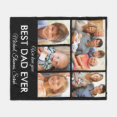 Beste vader ooit Foto Collage Fathers Day Fleece Deken (Voorkant (Horizontaal))