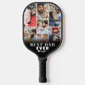 Beste vader ooit Foto Collage Fathers Day Pickleball Paddle (Voorkant)