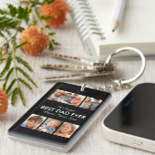 Beste vader ooit Foto Collage Fathers Day Sleutelhanger (Voorkant Rechts)