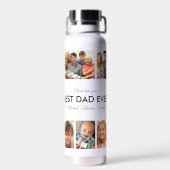 Beste vader ooit Foto Collage Fathers Day Waterfles (Achterkant)