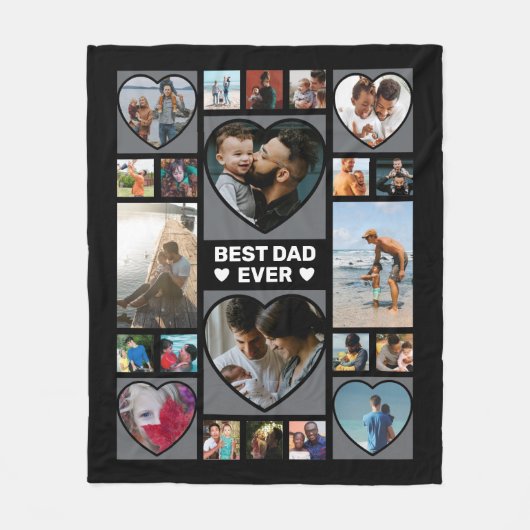 Beste vader ooit Foto Collage Fleece B (Voorkant)