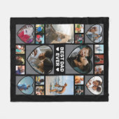 Beste vader ooit Foto Collage Fleece B (Voorkant (Horizontaal))