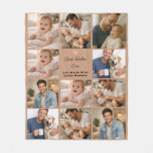Beste Vader Ooit Foto Collage | Gepersonaliseerd Fleece Deken (Voorkant)