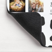 Beste vader ooit foto collage koe zwart wit muismat (Hoek)