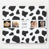 Beste vader ooit foto collage koe zwart wit muismat (Voorkant)