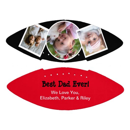 Beste vader ooit Foto Collage Red Black Football (Panelen)