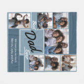 Beste vader ooit Foto Collage vaderdag Fleece Deken (Voorkant (Horizontaal))