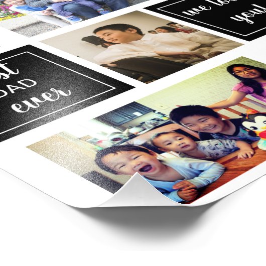 Beste vader ooit foto collage Vaderdag gift Foto Afdruk (Hoek)