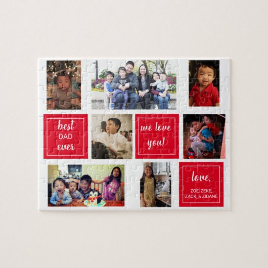 Beste vader ooit foto collage Vaderdag gift Jigs Legpuzzel (Horizontaal)