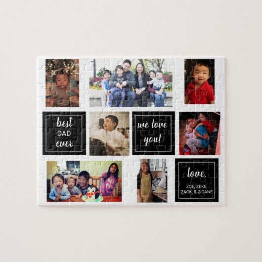 Beste vader ooit foto collage Vaderdag gift Legpuzzel (Horizontaal)