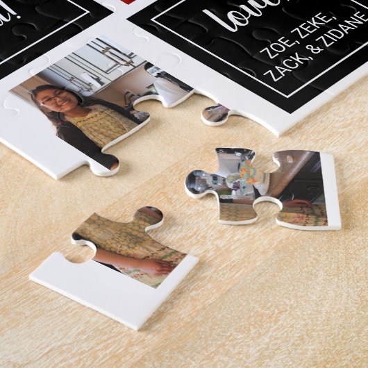 Beste vader ooit foto collage Vaderdag gift Legpuzzel (Zijkant)