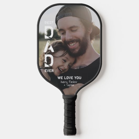 Beste vader ooit Foto Cool Modern Vaderdag Pickleball Paddle (Voorkant)