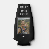 Beste vader ooit foto en tekst gepersonaliseerd zw flesjeskoeler (Voorkant)