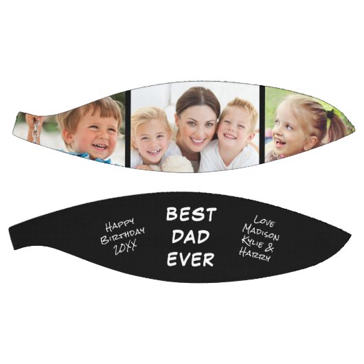 Beste vader ooit Foto gepersonaliseerd zwart Basketbal (Panelen)