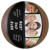 Beste vader ooit Foto gepersonaliseerd zwart Basketbal (Verticaal)