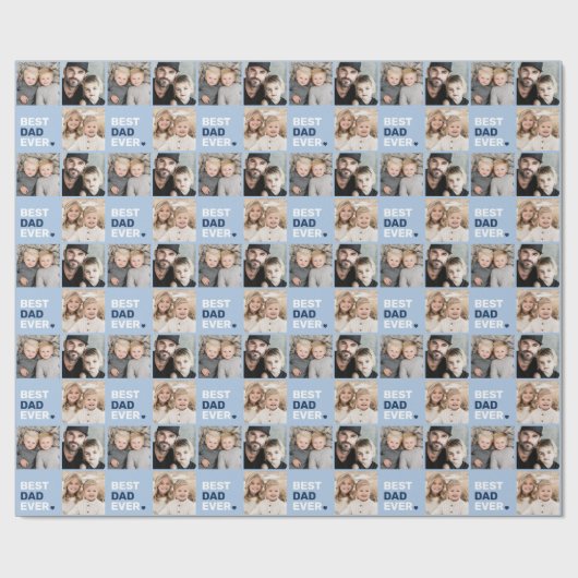 Beste vader ooit foto hart vaders dag cadeaupapier (Vlak)