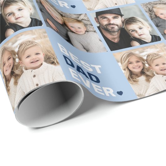 Beste vader ooit foto hart vaders dag cadeaupapier (Rol Hoek)