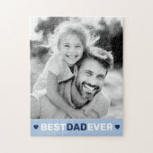Beste vader ooit foto harten blauwe vaders dag legpuzzel (Verticaal)