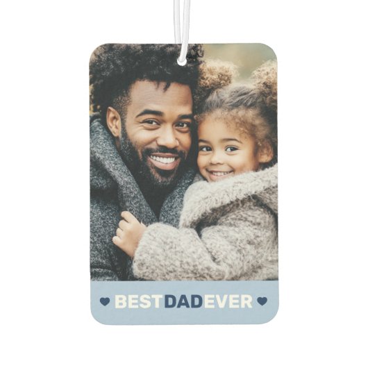 Beste vader ooit foto harten blauwe vaders dag luchtverfrisser (Achterkant)