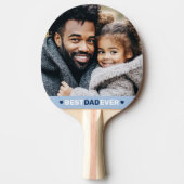 Beste vader ooit foto harten blauwe vaders dag tafeltennisbatje (Voorkant)