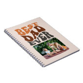 Beste vader ooit foto met Groovy Retro Typografie Notitieboek (Rechterzijde)