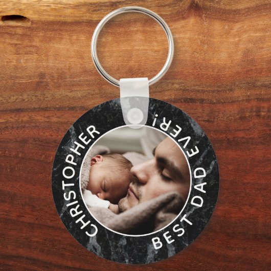 Beste vader ooit Foto Modern Keepomwille Vaderdag Sleutelhanger (Voorkant)