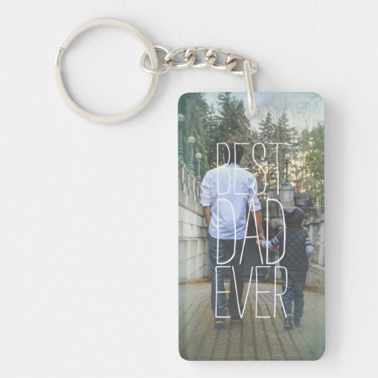 Beste vader ooit Foto Modern Sleutelhanger (Voorkant)