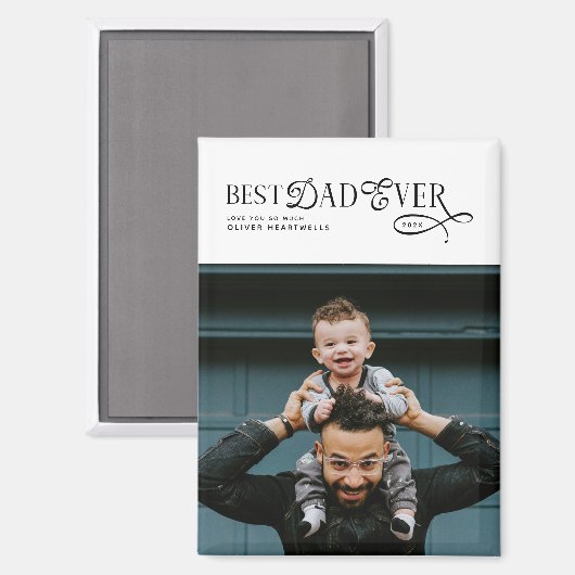 Beste Vader Ooit Foto Moderne Vaderdag Geschenken Magneet (Voorkant / Achterkant)