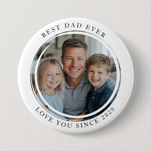 Beste vader ooit foto ronde button 7,6 cm (Voorkant)