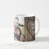Beste vader ooit Foto Rustic Carved Wood Koffiemok (Voorkant rechts)