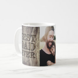 Beste vader ooit Foto Rustic Carved Wood Koffiemok