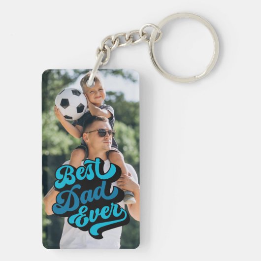 Beste vader ooit | Foto vaderdag Sleutelhanger (achterkant)