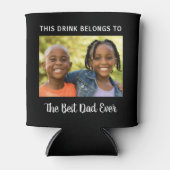 Beste vader ooit foto zwart blikjeskoeler (Voorkant)