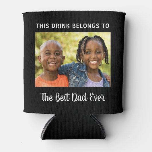 Beste vader ooit foto zwart blikjeskoeler (Voorkant)