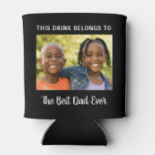 Beste vader ooit foto zwart blikjeskoeler (Achterkant)