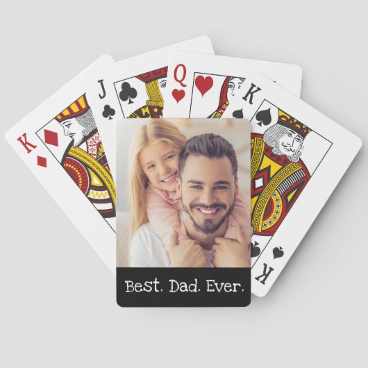 Beste vader ooit foto zwart-wit eenvoudig pokerkaarten (Achterkant)