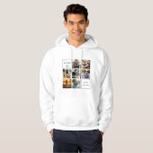 Beste vader ooit fotocollage en sms-witte hoed hoodie (Voorkant volledig)