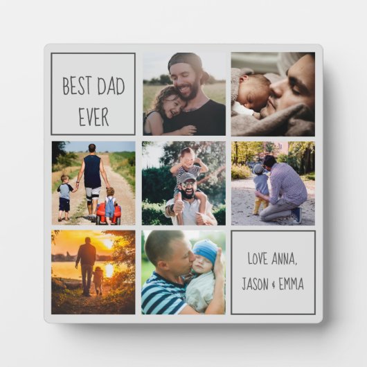 Beste vader ooit fotocollage en sms'en. We houden  Fotoplaat (Voorkant)