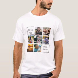 Beste vader ooit fotocollage en tekstwit t-shirt
