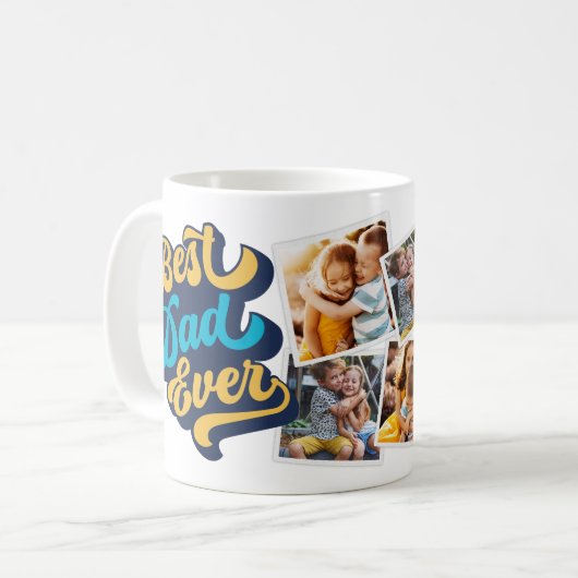 Beste vader ooit | Fotocollage vaderdag Koffiemok (Voorkant links)